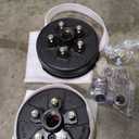 SEHNSUCHT Trailer Electric Brake Drum Kit, One Pair of 5 hole on 5" Bolt Circle Brake Drum with 10" x2-1/4" Maual Adjusting Electric Brakes for 3500 lbs Axles, Replacement 10" Brake Hub Drum Assembly