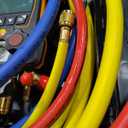 Testo 557s AC Manifold Gauge Set – AC Recharge Kit with 2x testo 115i Pipe Clamp Thermometer, 1x testo 552i Micron Gauge, and 4x Hoses – Set with Bluetooth