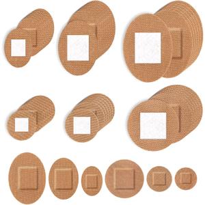 120pcs Round & Oval Bandages for Face, Elastic Fabric Flexible Adhesive Spot Small Dot Skin Friendly for Nose Hands & Delicate Wounds(6 Sizes)