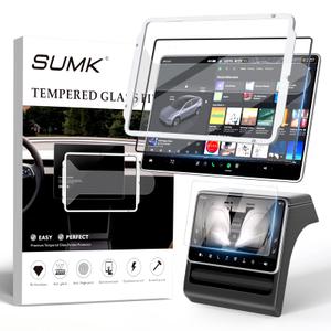 15.4 inch Screen Protector for Tesla Model 3 Accessories [9H & Anti-Fingerprint] Front & Back Tempered Glass Screen Protector for Tesla Model 3 2025 & Model 3 Highland 2024-2026 - Glossy