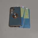 Gritup for Samsung Galaxy S24 Case: with 2Pcs Screen Protector, 360 Rotation Ring Holder Magnetic Kickstand Plating Gold Edge Soft TPU Shockproof Protective Cover for S24, Gray