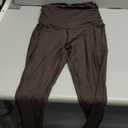 Walifrey Women's Maternity Leggings with Pockets Over The Belly,Pregnancy Yoga Pants Activewear Workout Leggings (Medium, Brown)