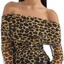 SUUKSESS Women Mesh Off The Shoulder Tops Sexy Going Out Ruched Foldover Shirt Summer Outfits (XS)