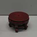 BESTOYARD Wooden Plant Stand Indoor Outdoor, Dark Red Round Flower Pot Holder, Sturdy Oriental Display Base for Fish Bowl, Vase, Succulent, 6.29*4 Inch