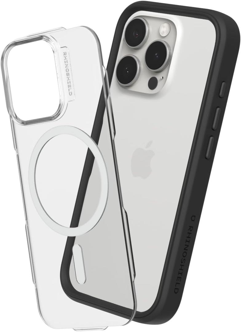 RhinoShield Modular Case Compatible with MagSafe for [iPhone 16 Pro] | Mod NX - Superior Magnetic Pull Force, Customizable Heavy Duty Protective Cover 3.5M / 11ft Drop Protection - Black
