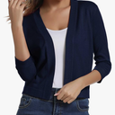 Urban CoCo Women's 3/4 Sleeve Cropped Cardigan Sweater Elegant Shrugs for Women, L