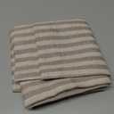 jinchan Striped Linen Kitchen Curtains 24 Inches Tier Curtains Farmhouse Modern Cafe Style Small Window Treatments Airy Light Filtering Rod Pocket for Living Room Bathroom 2 Panels Taupe Grey