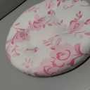 Novabright 1 Pcs 16" Dorm Tufted Round Floral Ottoman,Classic,Damask Pink, 19.7"D x 16.7"W x 16.7"H
