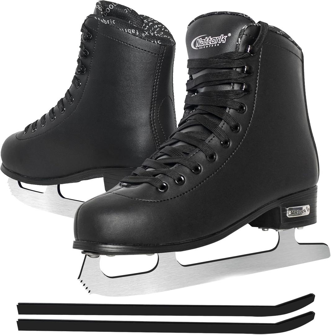 MammyGol Womens/Misses/Girls Lace up Light Support Ice Figure Skates Women Size 10-11