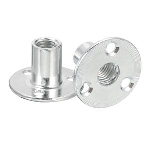 uxcell M12 Brad Hole Tee Nut, 10pcs Carbon Steel Round Base Screw-in T-Nuts Furniture Hardware Flange Female Thread Insert Nuts