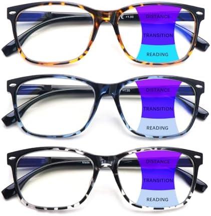 CLASAGA Progressive Multifocus Reading Glasses for Women, Pattern Print Blue Light Block Stylish Ladies Computer Readers +2.50