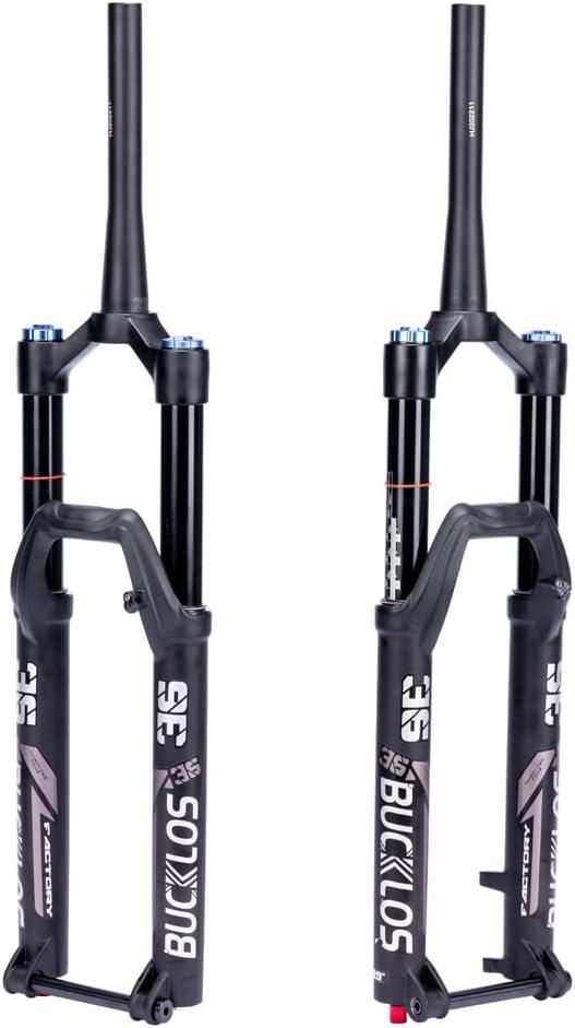 BUCKLOS MTB Air Suspension Fork 27.5 29 110 * 15mm Boost AM E-Bike Tapered, Travel 160mm 36mm Inner Tube Thru Axle Rebound Adjustment Disc Brake Front Forks, fit All Mountain eBike ect.