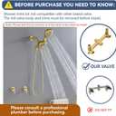 2 Handle Shower Faucet Shower System Complete 2 in 1 Shower Combo Set with Handheld Showerhead Shower Trim Kit Two Handle Shower Fixtures Brushed Gold