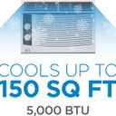 BLACK+DECKER Window Air Conditioner 5,000 BTU, AC Window Unit Cools Up to 150 Square Feet, AC Unit with Mechanical Controls, 2 Cooling Speeds and Fan Only Function, BWAC05MWTB, White