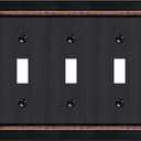Metal Wall Plate for Electrical Outlets, Decorative Aged Bronze Switch Plates Outlet Cover, Light Switch Cover Plate, 3-Gang Wall Plates (Triple Toggle, 1 Pack)