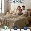 LANE LINEN 100% Organic Cotton Sheets Set Pure Long- Staple Percale Weave - Bedding for Bed Fits Mattress Up to 15" Deep Pocket (Queen Taupe)