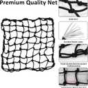 2 Pack Motorcycle Cargo Net, Heavy Duty Bungee Net for Helmet, Small Elastic Mesh, Luggage Cargo Nets with Adjustable Hooks, Elastic Cargo Mesh for Motorbike, ATV