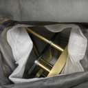 Bathroom Glass Shelf Brushed Gold Finish with Towel Rack, SUS304 Stainless Steel, 16-inch Tempered Glass Shelves for Wall