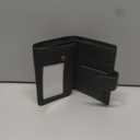 POKOFO Large RFID Genuine Leather Card Holder Trifold Wallet Snap Closure 3 ID Windows for men (Black)