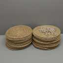 40 Pcs 12 Inch Round Woven Placemats with 20pcs Pearl Napkin RingsRattan Placemats Bulk Boho Woven Chargers Natural Water Hyacinth Place Mat for Wedding Party, Dinner Table