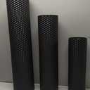 Dnnnii Tall Floor Vases Set of 3 - Black Metal Cylinder Vases for Living Room Corner, Modern Honeycomb Texture, Extra Large Standing Decor (Tallest 27.6in, Home Bedroom Dining Decor)