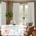 KOUFALL Short Linen Blackout Curtains 45 Inch for Small Windows, Boho RV Curtains for Camper Windows, Thermal Curtains for Kitchen Bedroom, Wide 52x45 Inches Long, Cream Beige