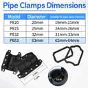 Water Pipe Repair Clamp, Emergency Pipe Repair Clamp Kit fit for OD 63MM Plastic and Metal Pipes, Replace Pipe Patch Kit Fix Leak Pip