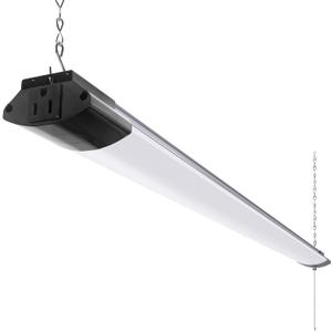 Barrina LED Shop Light for Garage, 10000LM, 84W, 4FT, 5000K Linkable Light Fixture for Workshop, Basement, Hanging or Flush Mount, Heat Dissipation with Pull Chain Switch, ETL, 1 Pack