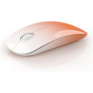 Bluetooth Wireless Mouse - Dual Connectivity(BT5.1+USB), Ultra Quiet Click & 480-Hour Battery Life,1600 DPI, Portable Cordless Mouse for Mac, MacBook Pro/Air, iPad Pro/Air (Sunrise Orange)