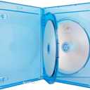 Premium Blu-ray Triple 3-Disc Replacement Cases 12mm Thickness with Screen Printed Logo and Wrap Around Clear Plastic Sleeve (5-Pack)
