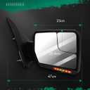 SCITOO Towing Mirrors fit 2004-2014 for Ford for F150 Pickup Black Tow Mirror Pow Heated LED Turn Signal Puddle Light, 47 cm x 48 cm x 37 cm