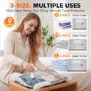 9 Pack Vacuum Storage Bags with Pump, Space Saver Travel Bags with Rechargeable Wireless Pump, Reusable Tear-Proof Compression Packing Cubes for Heavy Clothes/Bedding/Luggage/Moving 9 Combo Size