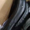 COLAMY Office Ergonomic Desk High Back Executive Chair with Pop-Out Lumbar Support, Upgraded Casters, Adjustable Headrest, Flip-Up Arms, Leather Home with Thick Cushion for Comfort - Black