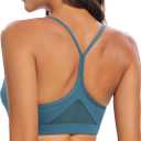 RUNNING GIRL Y-Back Sports Bras for Women, Medium Impact Wirefree Padded Bra Workout Crop Top Longline Sports Bra Push up Size M