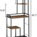 GILLAS 5 Tier Corner Shelf Stand, Freestanding Corner Shelf Unit Bookshelf, Corner Table with Shelf, Tall Storage Organizer Rack for Living Room, Bedroom, Office. Small Space, Metal (Square-shaped-B, Country Rustic)