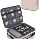 MATEIN Travel Cord Organizer for Women, Large Tech Storage Bag Water Resistant Electronic Accessories Case with Handle for Cord, Cables, Cellphone, Tablet (Up to 12.9inch), Powerbank, Soft Pink