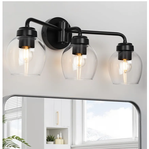 Light Bathroom Light Fixtures, Black Modern Vanity Light Over Mirror, ETL Certified, E26 Base-Perfect for Bathroom, Bedroom, Hallway,or Mirror Lighting