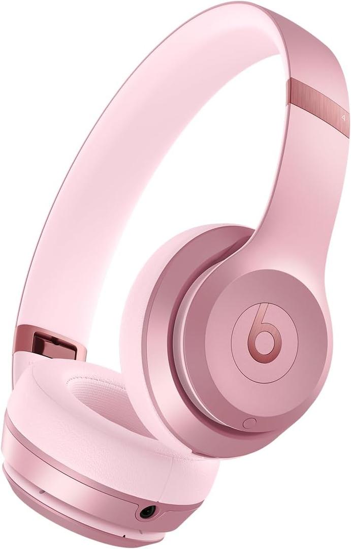 Beats Solo 4 - Wireless On-Ear Bluetooth Headphones, Up to 50-Hour Battery Life, Ultra-Lightweight Comfort, Powerful and Balanced Sound, Apple & Android Compatible - Metallic Pink