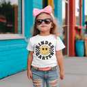 MODNTOGA Kid Girl Boy First Day of School Shirt Cute Face Kindergarten Graphic T-Shirt Short Sleeve Back to School Tee Tops (White, 4-5 Years)