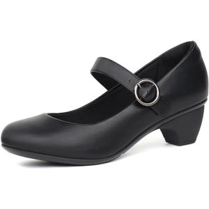 benassal Women Mary Janes Pumps Chunky Shoes Dress Shoes (6, Black)