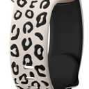 CreateGreat Engraved Leopard Bands Compatible with Apple Watch Band 40mm 41mm 38mm 42mm 44mm 45mm 46mm 49mm Women, Silicone Cheetah Designer Strap for iWatch Series 10 9 8 7 6 5 4 3 2 SE Ultra (Starlight & Black)