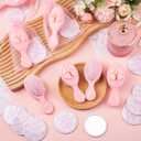 Mimorou 20 Sets Friendship Gifts Bulk Coquette Bow Hairbrushes Mirrors Cards with Bags for Galentines Party Favors Girls Trip Weekend Bachelorette Pink Friends Gifts