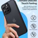 Shockproof for iPhone 16 Pro Max Case, [Camera Protection] [Military-Grade Drop Protection] Protective Anti-Yellow Slim Translucent Skin-Friendly for iPhone 16 Pro Max Phone Case, Black