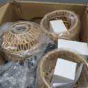 QIYIZM Floor Lamp for Living Room,Bedroom,3-Lights Boho Rattan Floor Lamps, Tree Farmhouse Industrial Black Standing Lamp Wicker Rustic Tall Lamp, Woven Bamboo Lamp Shade Floor Light Bohemian