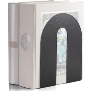 Officemate Heavy Weighted Bookends, Sturdy Office & Home Shelf Organizers, Set of 2 Black Metal Book Supports (93182)