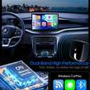 Wireless CarPlay Adapter for iPhone& Android,2-in-1CarPlay Dongle,Upgrade Wired to Wireless CarPlay Adapter,Cars with USB-A & Type-C Extension Cables,Stable Control,Plug and Play (Black)