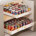 Adjustable Can Organizer for Pantry, Pull-Out Pantry Organizers and Storage, Soda Can Organizer - Great for Pantry, Kitchen Cabinet & Countertop (16.5" L x 12.2" W x 2.8" H (Adjustable Width))