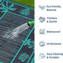 Garvee Outdoor Rug 9x12 Waterproof for Patios, Reversible Plastic Straw Rug, Tropical Leaf Indoor Outdoor Rugs, Large Area Rug for RV, Camping, Deck, Picnic Mat, Outside Carpet