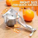 Fruit Juice Squeezer Handheld Aluminum Alloy - Manual Juicer Hand Press, Non-Slip Ergonomic Handle, Easy to Use & Clean, 0.6 L Capacity - Great Bar Juicer for Citrus, Pomegranate, and Other Fruits