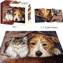 NorthKe 500 Piece Puzzle for Adults - Unique Shape Pieces Jigsaw Puzzles Letters on Back Difficult Challenging Brain Exercise for Dad & Mom Game Nights - Size 20" x 14.2" (Pets)